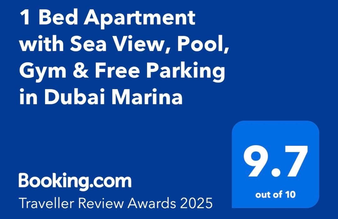 1 Bed Apartment With Sea View, Pool, Gym & Free Parking In Dubai Marina Eksteriør bilde